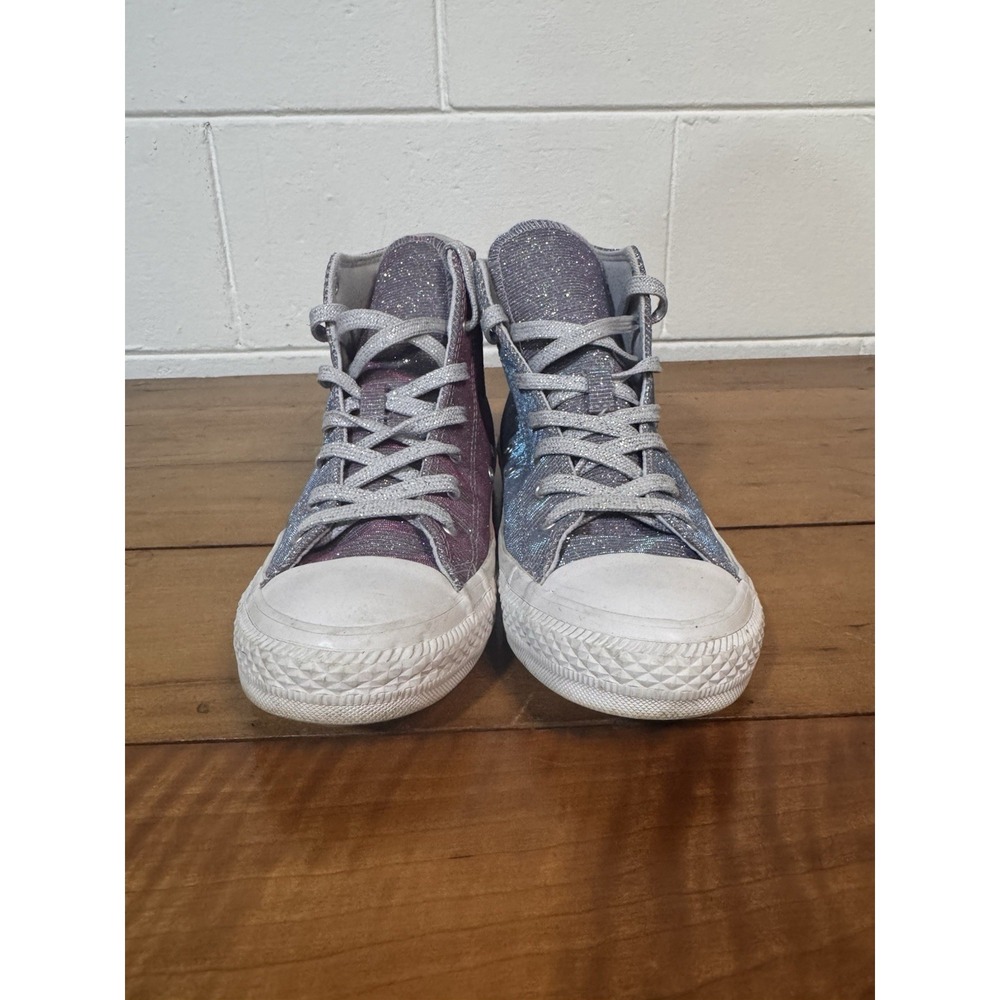Converse Chuck Taylor All Star Lift Hi Glitter Silver Platform Women's 7